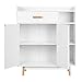 HOMFA Sideboard Storage Cabinet, Free Standing Cupboard Chest Room Display Unit Entryway Cabinet 1 Drawer 2 Doors 3 Shelves with Legs Decor Dining Furniture for Home, White