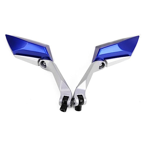 Espejos retrovisores para motocicleta scooter aluminio azul PRETYZOOM carretera grados