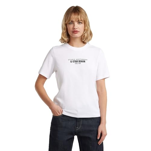 G-STAR Camiseta HD Graphic para Mujer, Blanco (white D27976-C336-110), XS