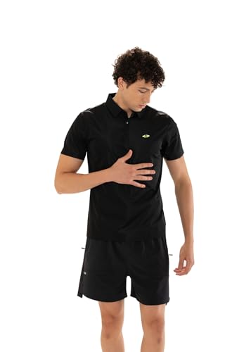 Image of STRCH Men's NeoBond Polo T-Shirt T-Shirt with Stitch-Free Design, 3D Logo & Reflective Details | Soft & Comfotable Everyday T-Shirt for Gym, Yoga, Running Casual Outfit