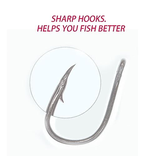 KOMUNJ 500pcs Carbon Steel Barbed Sea Fish Hooks - Eyed Carp Fishing Tackle Set for Saltwater or Freshwater - Image 4