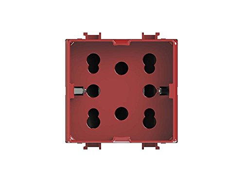 4 Box 4B.Amr.H21 wtyczka multistandard 1 Schuko lub 2 Bypass, kompatybilna z Bticino Matix, 250 V, czerwona