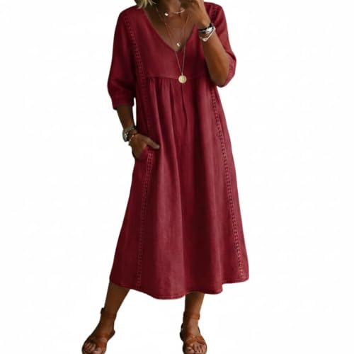 Robe midi en gaze de coton pour femme au style bohème d'été