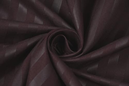 Image of 200 TC Stripe Glace Cotton BedSheet with Pillow Cover (Brown, Double)