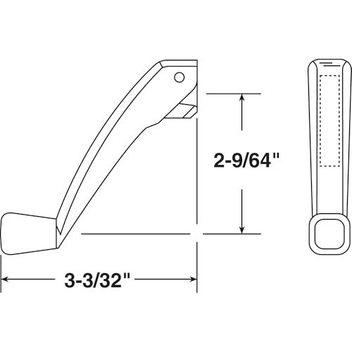 Image of Prime-Line TH 22243 Folding Crank Handle for 11 /32 In. Spindle Casement and Awning Window Operators - Low-Profile Design for Unobstructed Use of Blinds- Diecast Zinc, Bronze Finish (Single Pack)