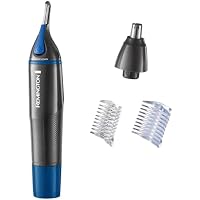 Remington Hair Trimmer for Men, Nose, Ear, & Eyebrow Hair Clipper, Rotary Trimmer, Two Comb Attachments, Waterproof, Battery Operated, Cordless - NE3850