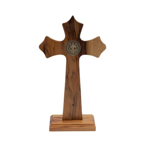 Aramon Crucifixo Madeira 23 cm Mold Mesa c/São Bento