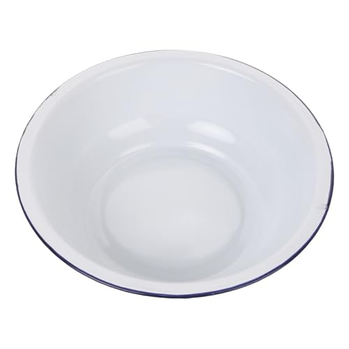 Tazón esmaltado vintage blanco de 36cm para cocina miniatura 1