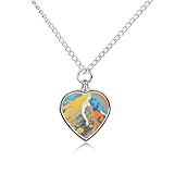 ELUZZIZUT Joyería de cremación para mascotas, collar conmemorativo de recuerdo para cenizas de mascotas, diseño de calabaza, espíritu fantasmal, corazón, One Size, Metal, Sin piedra preciosa