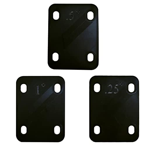 TUOREN Cuñas de cuello de guitarra 3 piezas de 0.25°, 0.5° y 1° grado Junta de nailon para guitarra y...
