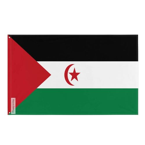 Drapeau arabe sahraouie démocratique avec 4 œillets de fixation robustes