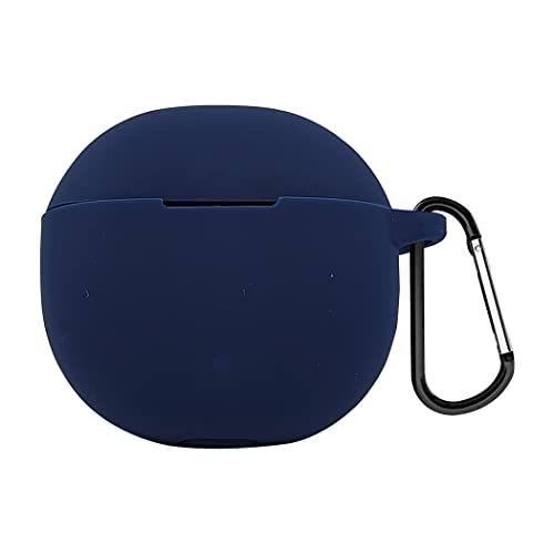 Image of GENERIC Soft Silicone Earphone Case Cover Compatible with Boat Airdopes 181, with Keychain [Front LED Visible] Dark Blue (Device Not Included)