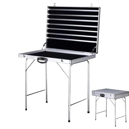 Vitrine pliable en aluminium taille S avec roulettes pour bijoux