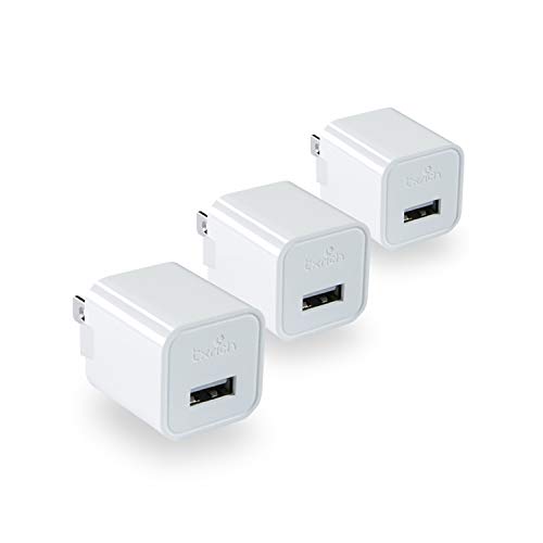 TXRICH USB Wall Charger, 5V/1A 3-Pack (ETL Listed) Charger Brick Base Adapter Charging Block Charger Cube Plug Charger Box.(A-White)