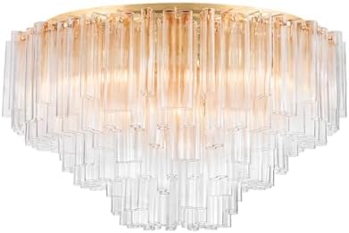 Corbett-Standard 502-48-VGL Varenna - 39 Light Semi Flush - 28.5 Inches Tall and 48 Inches Wide - Vintage Gold Leaf