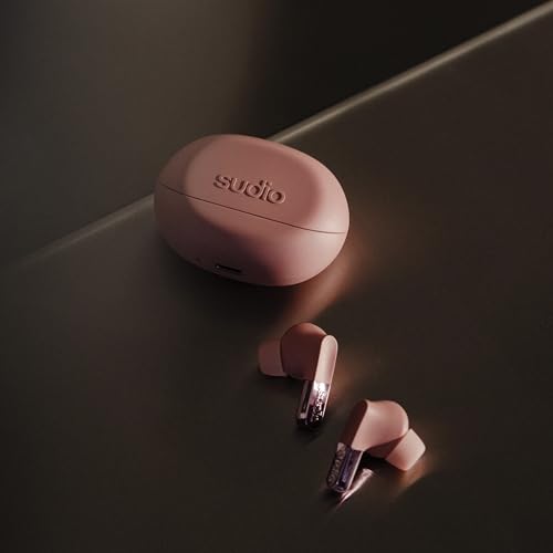 Image of sudio N3 Pro Wireless Earbuds - Active Noise Cancelling (ANC), 30-Hour Playtime, Sweat & Splashproof, Eco-Friendly Design with Recycled Materials, Comfortable Fit, Premium Metallic Finish (Pink)