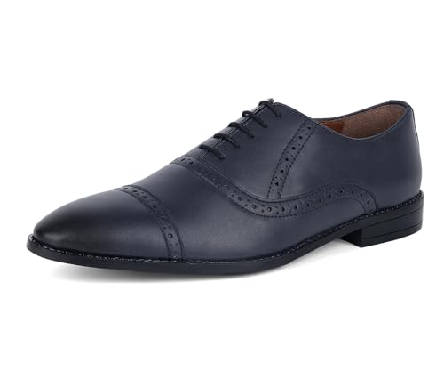 LOUIS STITCH Men's Formal Lace-up Oxford Shoes for Men | Solid Design | Ideal for Formal, Business Casual, and Parties (LSRG_OX)