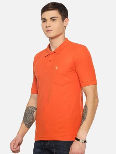 Image of Dollar Men's Pack of 1 Solid Cotton Blend Polo Neck T-Shirt