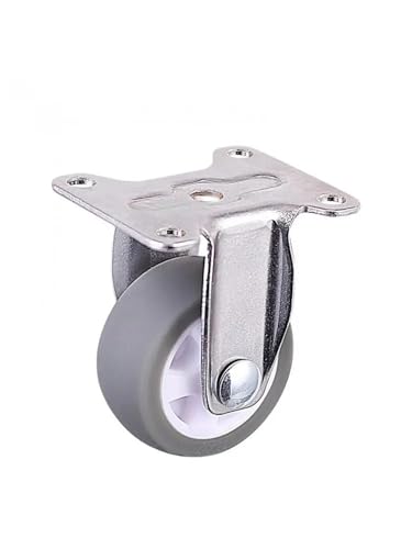 4 roulettes fixes 1 pouce TPE grises pour meuble et chariot