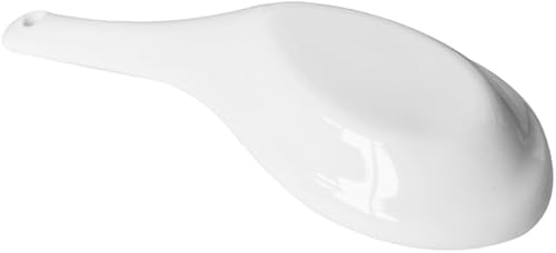 Miniatura 2 de Xmomx 5 paquetes de cucharas de sopa  Cuchara de sopa de cerámica asiática cucharas blancas chinas para el hogar, cocina o restaurante