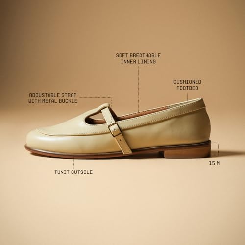 Image of Theater Sprout Mary Jane Flats for Women | Round Toe | Adjustable Strap | Minimal Everyday Comfort Shoes