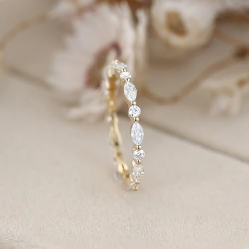 White Gold Band 1/5 ctw Vintage Round Cut Moissanite Wedding Ring for Women 925 Sterling Silver Wedding Band for Women in 10K 14K 18K Solid Gold (D Color VVS1 Clarity)3