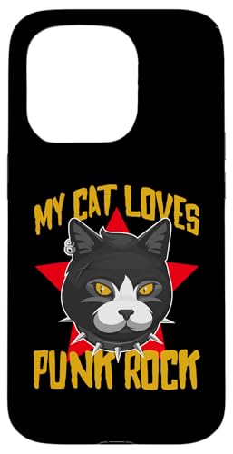 Punky Cat Face My Cat Loves Punk Rock �p���N�E���b�N �X�}�z�P�[�X iPhone 15 Pro �p