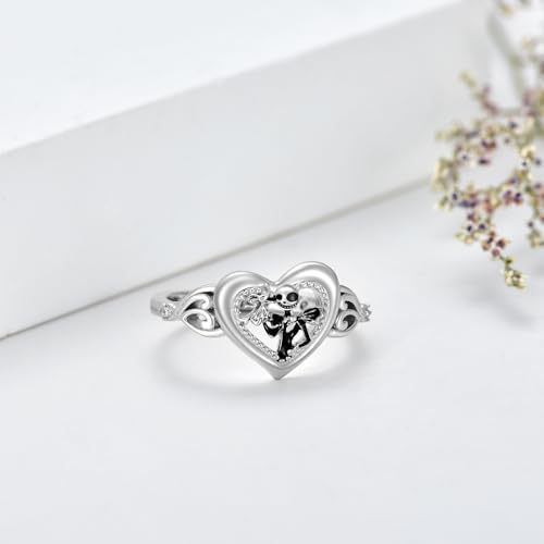 Bague Jack Skellington argent sterling 925, bijou gothique chic durable - 5