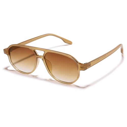 VANLINKER Retro 70s Aviator Sunglasses for Women Men,Classic Square Vintage Trendy Hexagonal Shades 2025 UV400 VL9870
