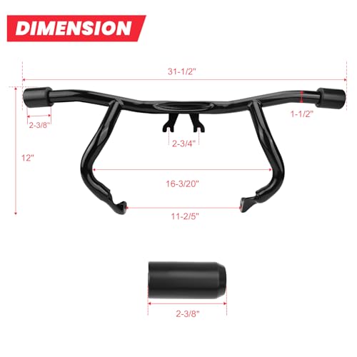 kekykm 2014-2026 Flat Out Engine Guard Crash Bar compatible with Harley Davidson Touring Street Road Glide Road King Electra Glide Ultra Limited, Gloss Black Motorcycle Bumper by kekykm - Image 8