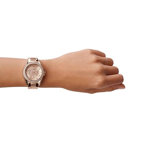 FOSSIL Riley Womens Quartz Watch with Rose Gold Dial and Rose Gold Stainless Steel Bracelet ES2811