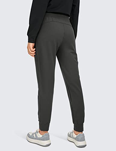 CRZ YOGA Calça de moletom feminina – Calça de moletom de algodão leve com bolsos cintura alta super