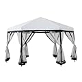 SUNJOY 11x11 ft. Pop Up Gazebo, 2-Tone Portable Canopy/Tent, Outdoor Hexagon Steel Frame Soft Top Gazebo with Mesh Sidewalls and Carry Bag, White & Black