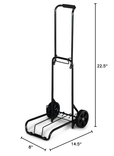 Carrito plegable negro para equipaje, altura ajustable 39" miniatura 6