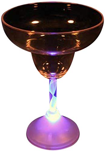Flashing Panda Set of 4 8-oz LED Light Up Flashing Margarita Glasses