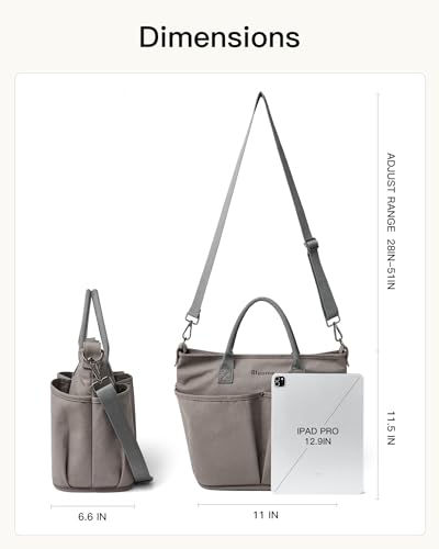 Bluome Tote Bag for Women Large Laptop Tote Canvas Nurse Bag Hobo Bag Foldable Gym Bag Top Handle Handbag for Travel,Work,Grey4