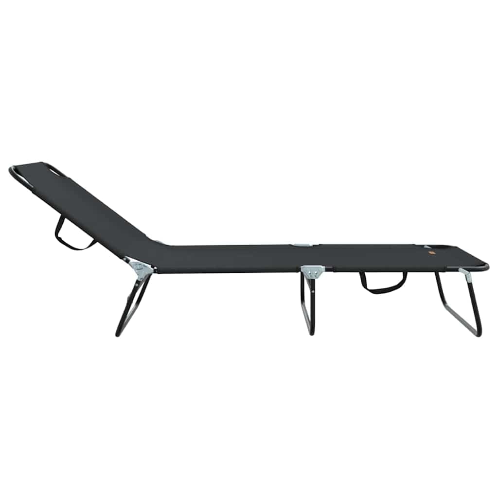 Fengshui Składany leżak do opalania, czarny, 188 x 57 x 86,5 cm, poliester