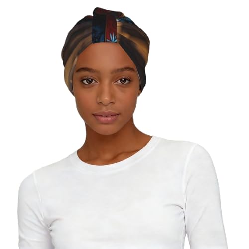 Moxquju Quirky Owl with Glasses Print Women's Headscarf Hat, Lightweight Hair Wraps Cover for Daily & Sports Black