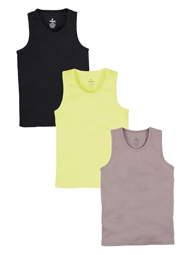 Image of KiddoPanti Boys 100% Cotton Rib Vest Pack of 3