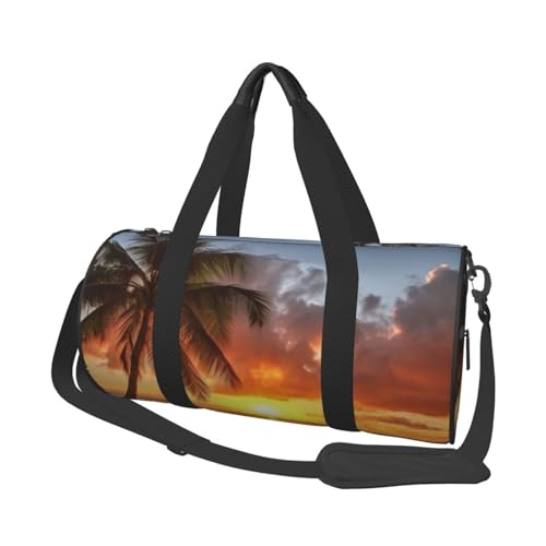 Sunset Hawaiian Palm Tree printed Travel Bag Casual luggage bag