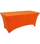 6ft Stretch Spandex Tablecloth Fitted Rectangular Patio Table Cover for Wedding Party Banquet Fol...