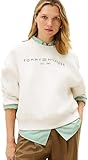 Tommy Hilfiger Corp Logo MDRN SWTSRT WW0WW47831 - Sudadera sin Botones para Mujer, Color Blanco (Crudo Jaspeado), Talla M, Blanco (Crudo Jaspeado), M