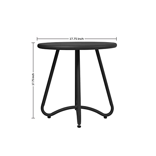Yiyan Outdoor Side Tables, Resistant Steel Patio Side Table,Small Round End Table For Patio Balcony Porch Garden (Black) #TOP2