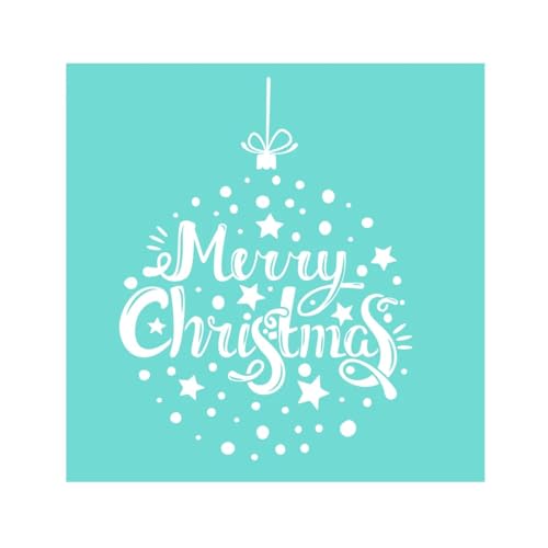 MANGOUSONG Screen Printing Kit,25x20cm Merry Christmas Silk Screen Stencils Reusable Silkscreen Print Kit for Printing Handbag Decoration Template Seal Tool