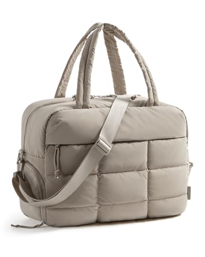 BAGSMART Small Gym Bag for Women, 23L Carry on Travel Duffle, Water-resistant Dance Bag with Shoe Compartment, Camel