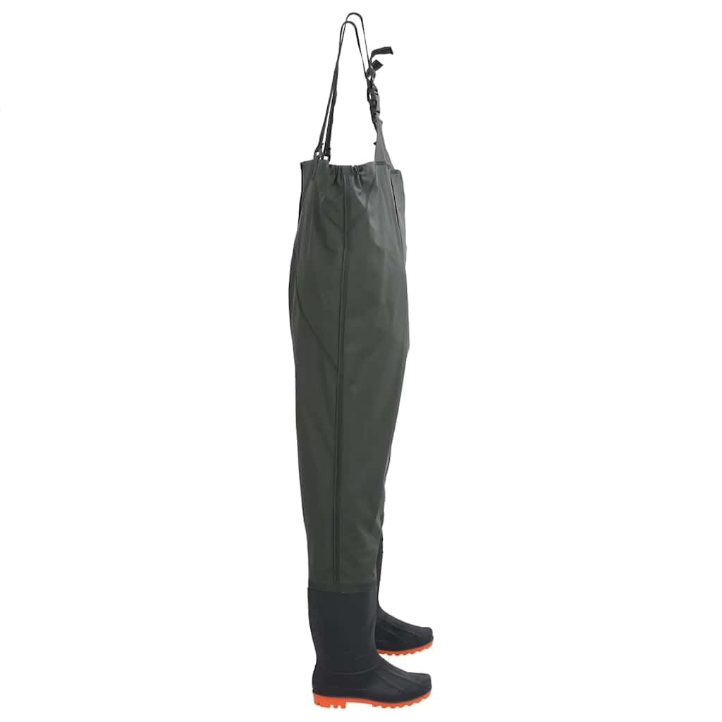 Wathose mit Stiefeln aus PVC-beschichtetem Polyester, Tarnung, Größe 38, 0, verstellbare Träger, für Angeln, Jagd, Landwirtschaft und nasse Outdoor-Einsätze