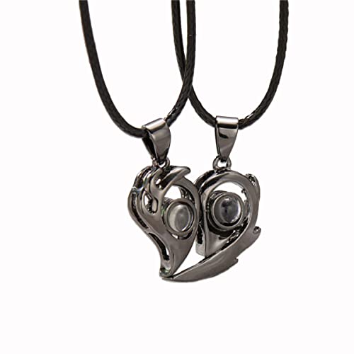 Colar Magnético Duplo Para Casal Namorados De Coração 100 Idiomas Eu Te Amo Pra Casais Demonstração