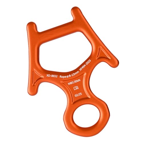 Ywmsfl Aluminum Alloys Downhills Descender Rappel Belays Abseiling Mountaineering Device for Rock Climbing and Succour