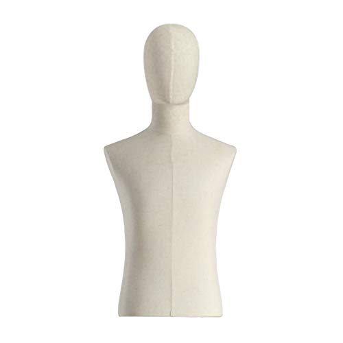 HAIPENG-mannequins Buste De Couture Masculin Table Torse Corps Bustes avec Tête Cou Mannequin for Vêtements Afficher (Color : Beige) Cover