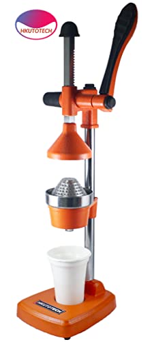 Image of Aluminium Hand Press Citrus Fruit Juicer, Manual Cold Press Juicer and Squeezer for Fruits and Vegetables - Big (Made in India) (orange color)